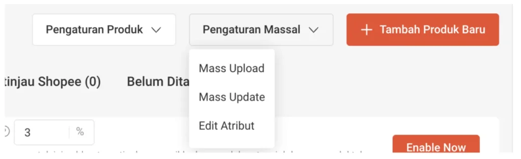 pilih pengaturan massal