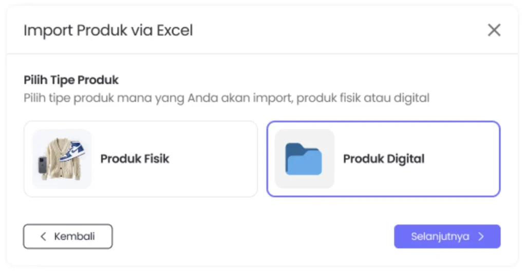 pilih tipe produk fisik