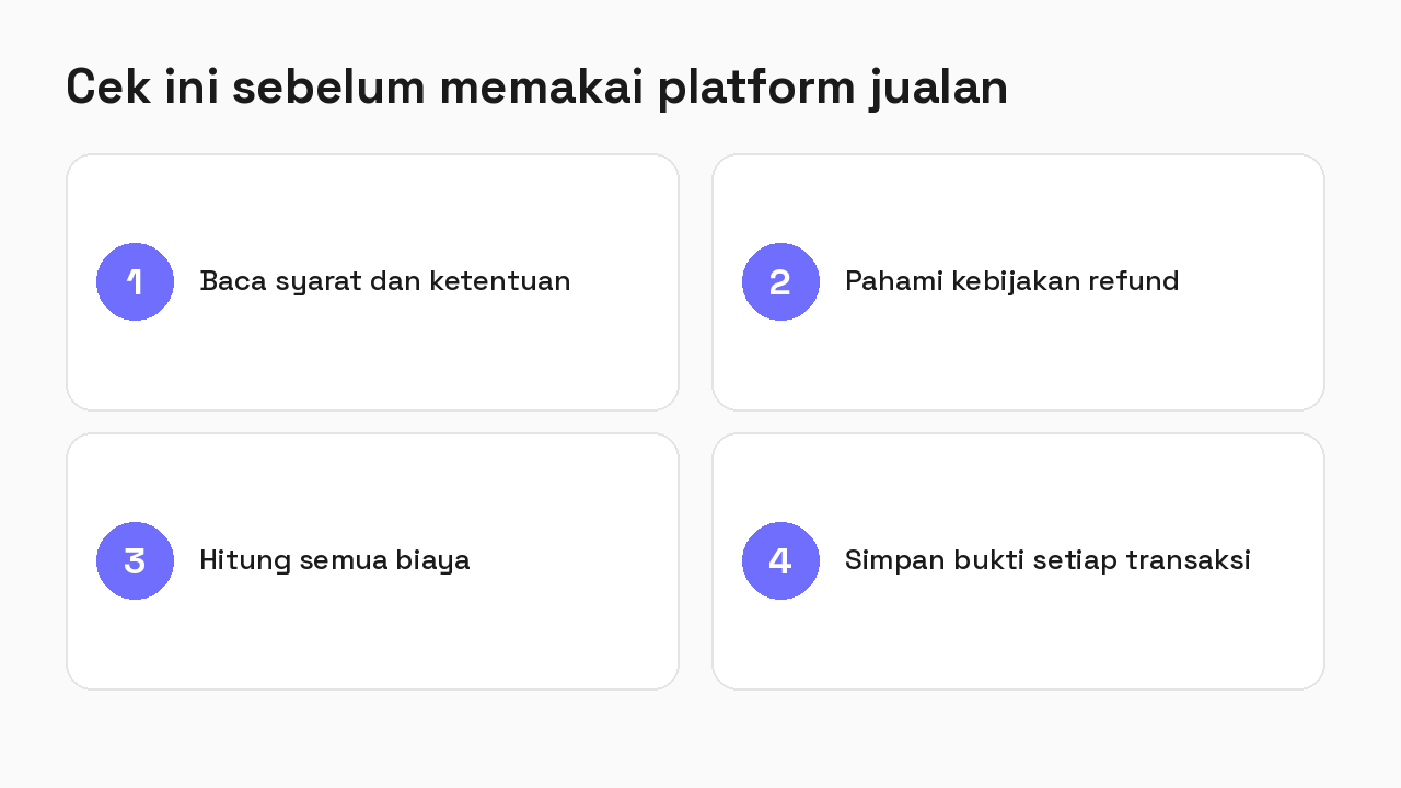 Checklist sebelum memakai Lynk.id agar aman: baca syarat dan ketentuan, pahami kebijakan refund, hitung semua biaya, simpan bukti transaksi